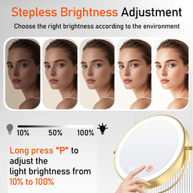 WOOCICA alloy gold-finish vanity mirror combines durability and style