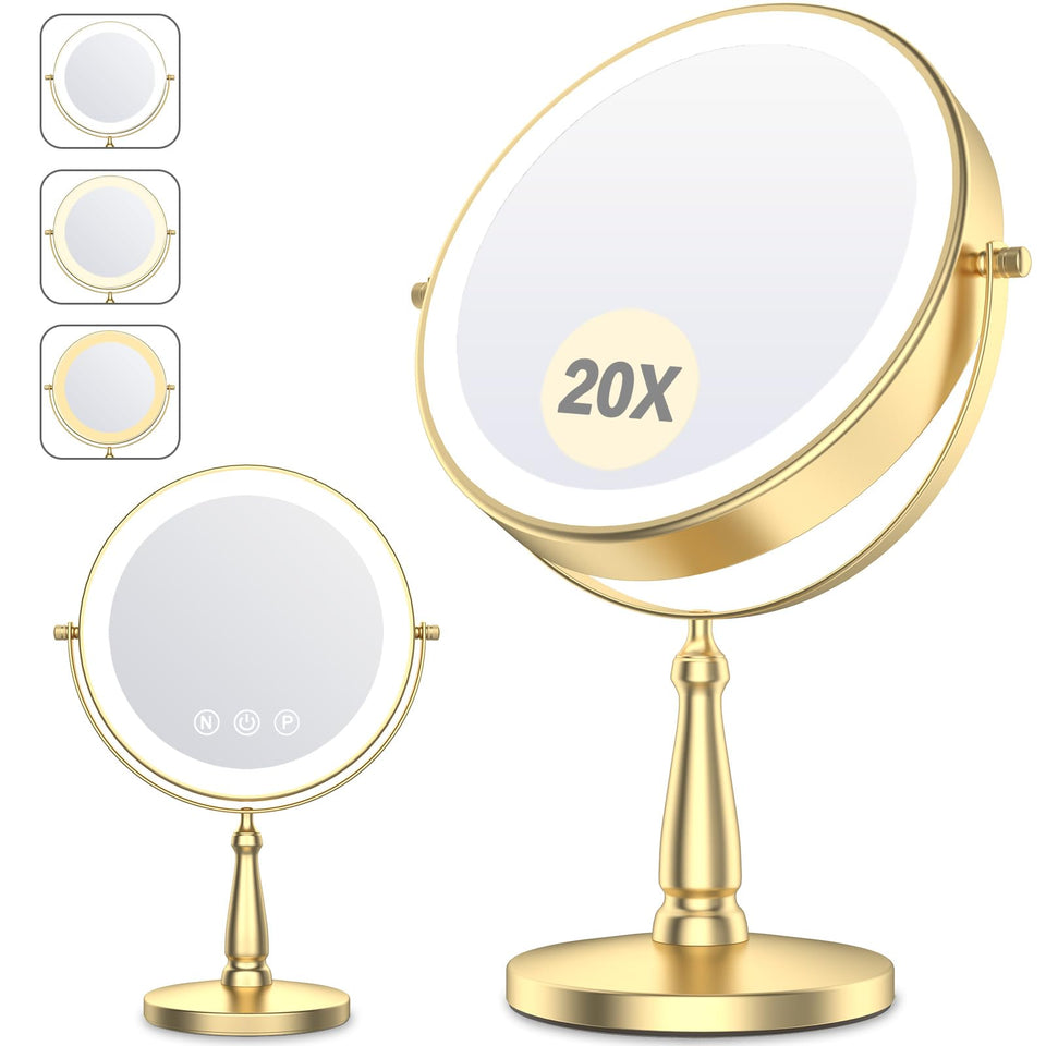 WOOCICA 9-inch lighted vanity mirror offering balanced makeup lighting
