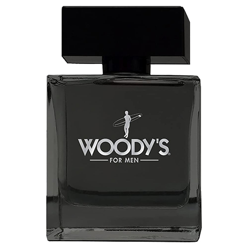 Woody's Cologne bottle front view, ideal for daily wear and refined scent.