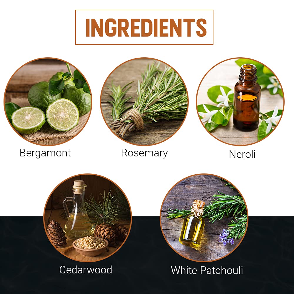 Woody's Cologne cedarwood and neroli notes emphasize masculine depth.