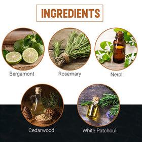 Woody's Cologne cedarwood and neroli notes emphasize masculine depth.