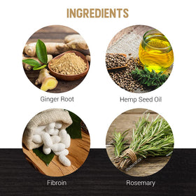 Blended ginger and rosemary strengthen strands in Woody's formula.
