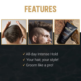 Woody's Hair Gel easy-styling feel stays pliable for tweaks