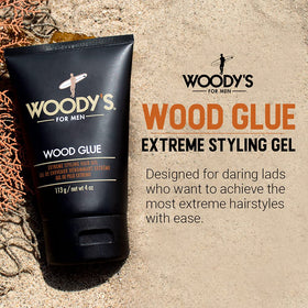 Woody's Hair Gel no-flake residue keeps hair clean with natural shine