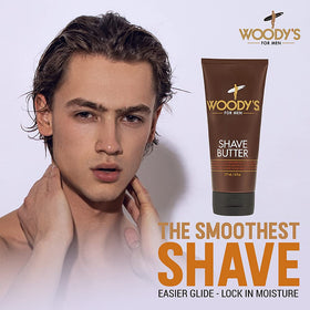Woody's Shave Butter moisturizing closeup demonstrating deep hydration