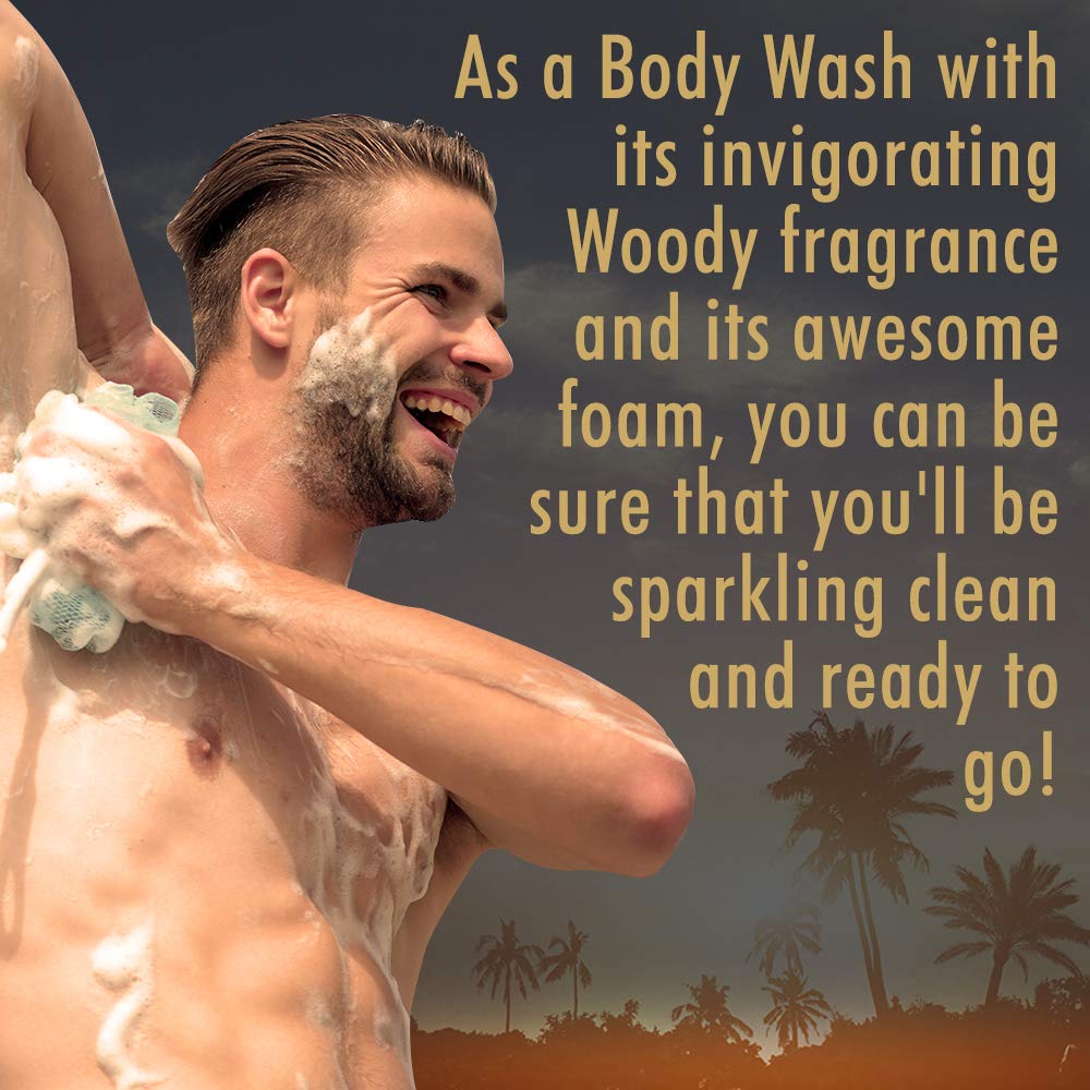 Sulfate-free Woody's cleanser supports moisture-friendly daily cleansing.