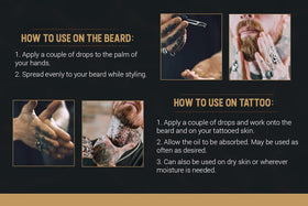Tattoo artwork appears refreshed with Woody's Oil application.