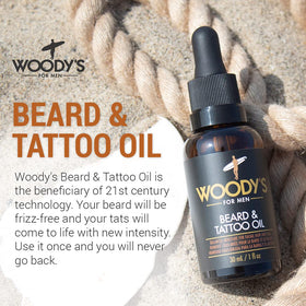 Two-pack Woody's Tattoo & Beard Oil kit for beard care.