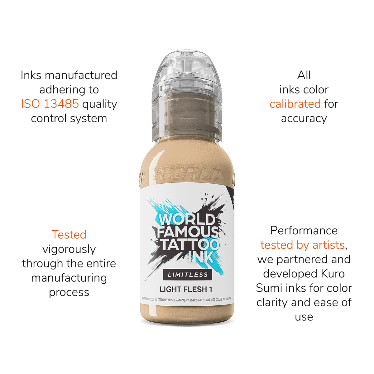 World Famous Tattoo Ink Limitless Light Flesh 1 artist-work trusted by pros for bold color.