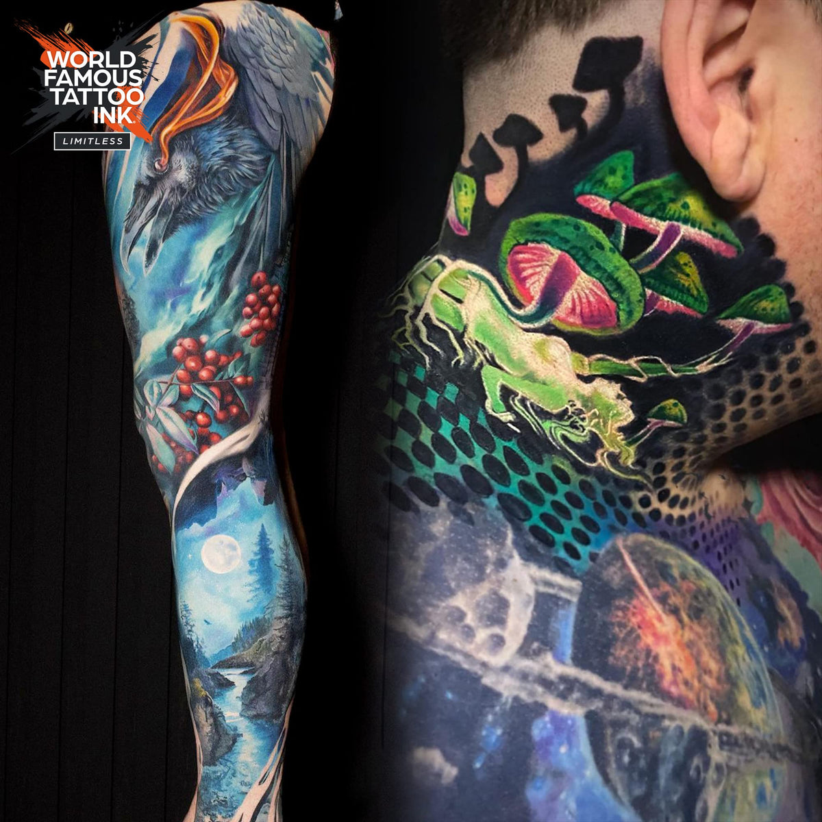 World Famous Tattoo Ink Limitless Light Flesh 1 swatches show reliable shade matching for realism projects.