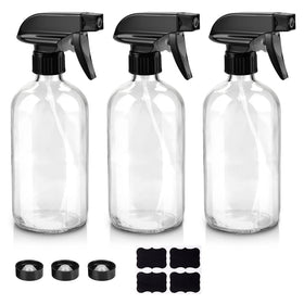 Worldgsb 16oz glass spray bottle front view, reusable and ergonomic for daily cleaning tasks