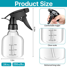 Worldity 8 oz spray bottle with measurement marks for accurate dilution.