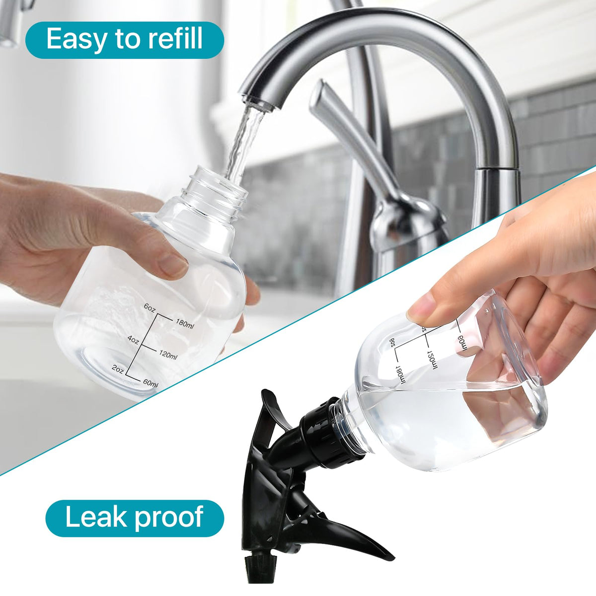 Worldity 8 oz spray bottle multi-use for hair care, plants, and cleaning.