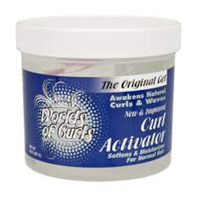 Worlds Of Curls Gel Activator 32 oz bottle front view promotes curl definition and easy styling