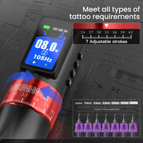 Wormhole Tattoo 2300mAh battery powering long sessions with minimal downtime
