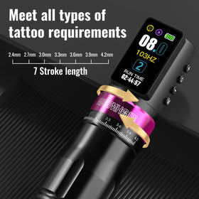 Wormhole Tattoo adjustable stroke dial for precise needle control.
