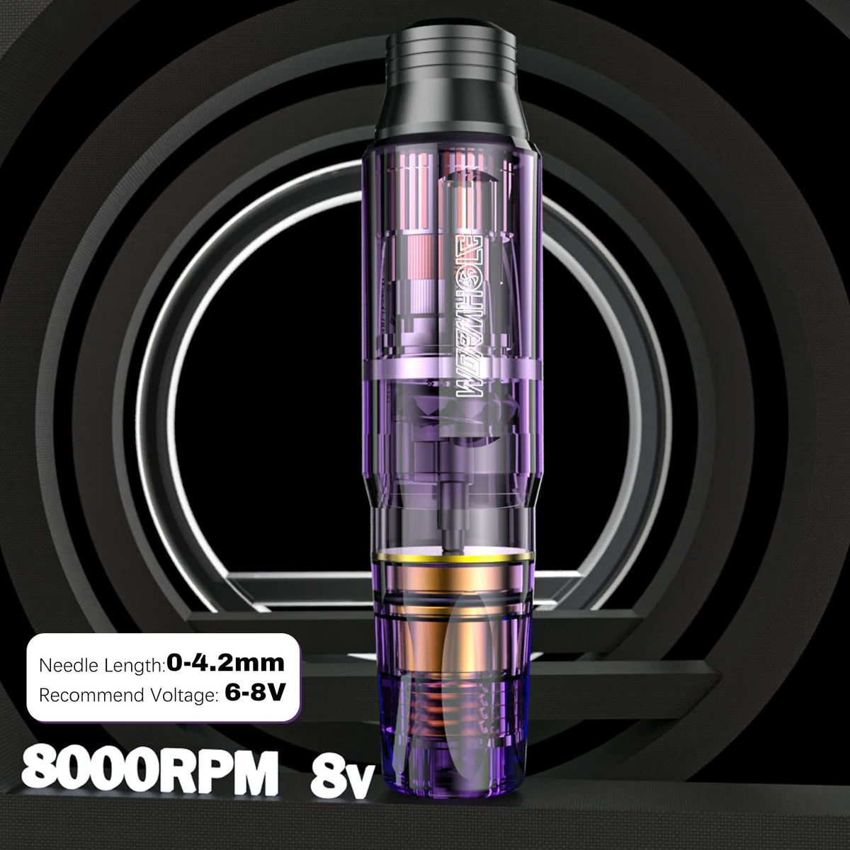 Wormhole Tattoo battery pack 1050mAh powering long sessions without cables