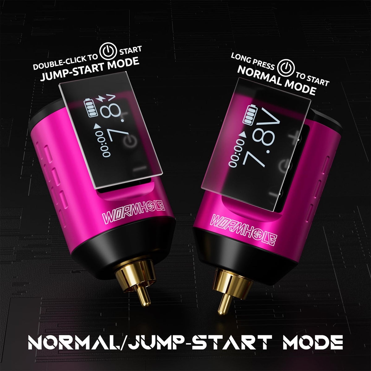 Wormhole Tattoo Battery Pack compact size fits comfortably in hand.