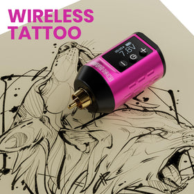Wormhole Tattoo Battery Pack in pink color adds a stylish, portable power solution.