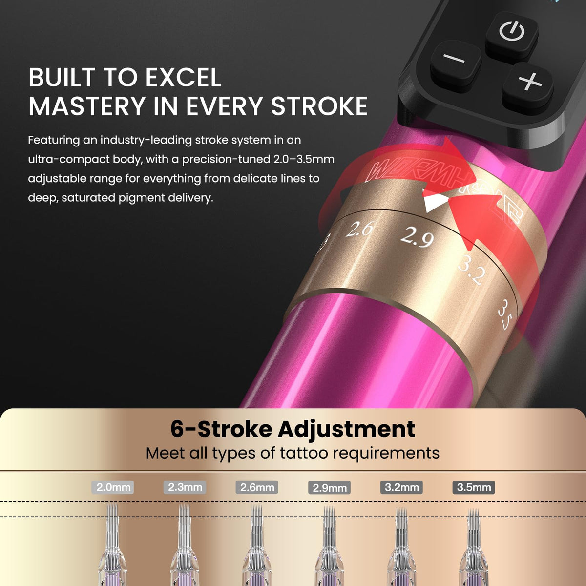 Wormhole Tattoo gun kit ergonomic design fits comfortably in hand for long sessions
