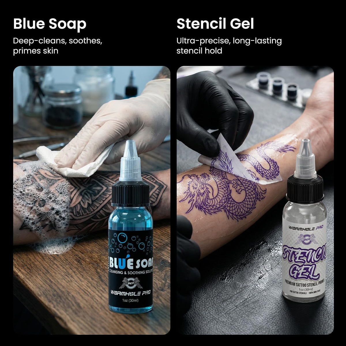 Wormhole Tattoo gun kit practice skins and stencil papers for safe practice before sessions