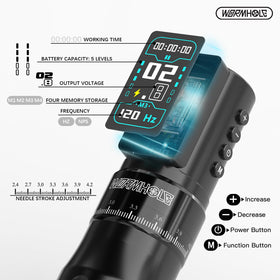 Wormhole Tattoo Gun Kit side view highlights ergonomic grip for comfort