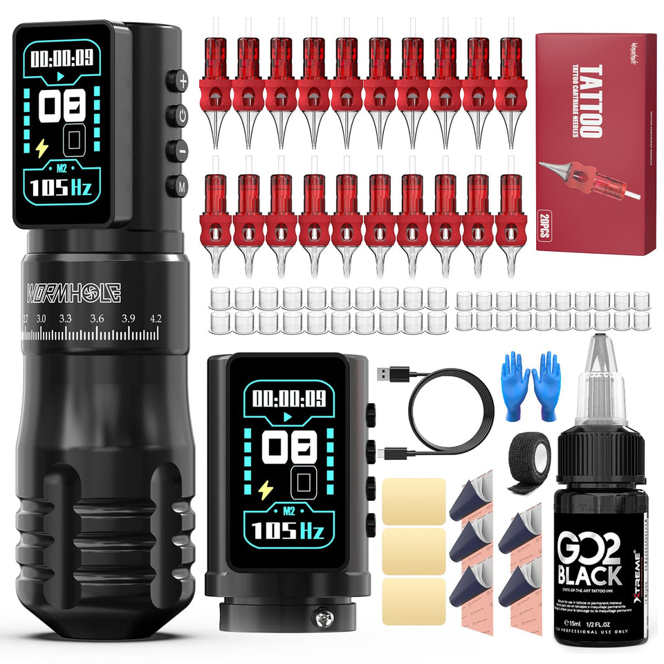 Wormhole Tattoo Gun Kit full setup supports professional practice and precise tattoo work