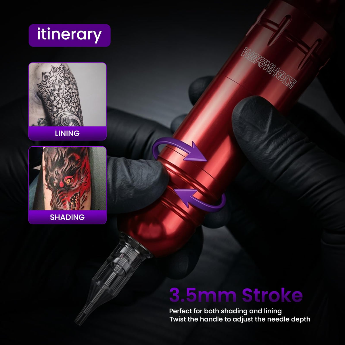 Wormhole Tattoo Kit 20-cartridge needles pack for versatile techniques