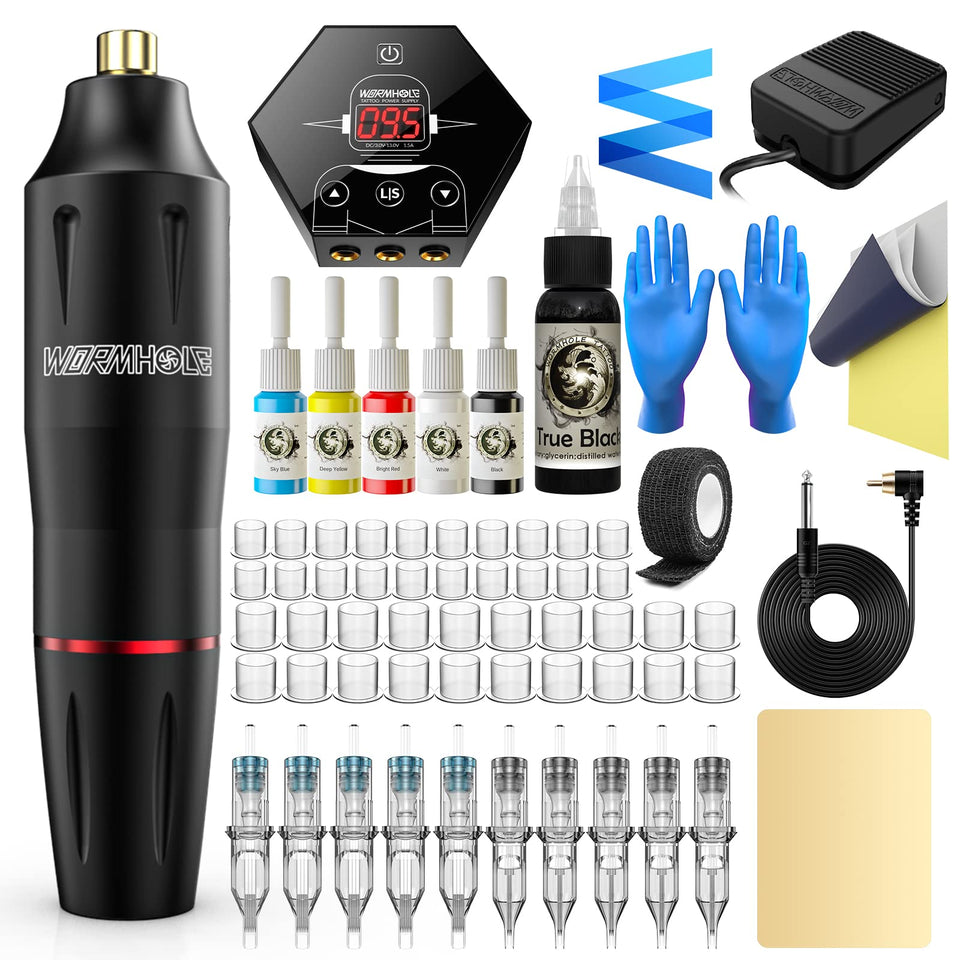 Wormhole Tattoo Kit front view, ideal for beginner home practice.