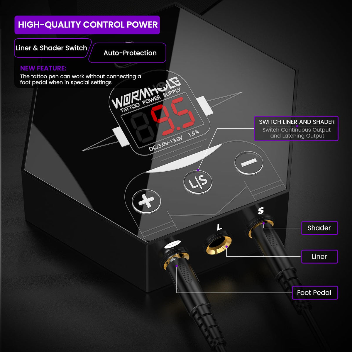 Wormhole Tattoo Kit power supply included for reliable sessions