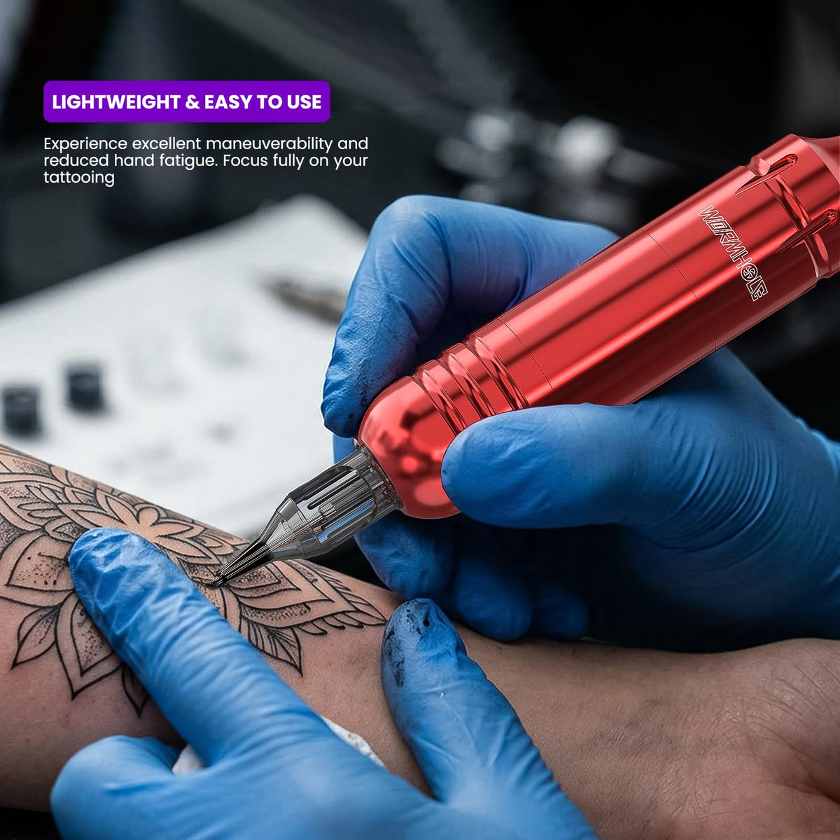 Wormhole Tattoo Kit quiet operation motor for smoother sessions