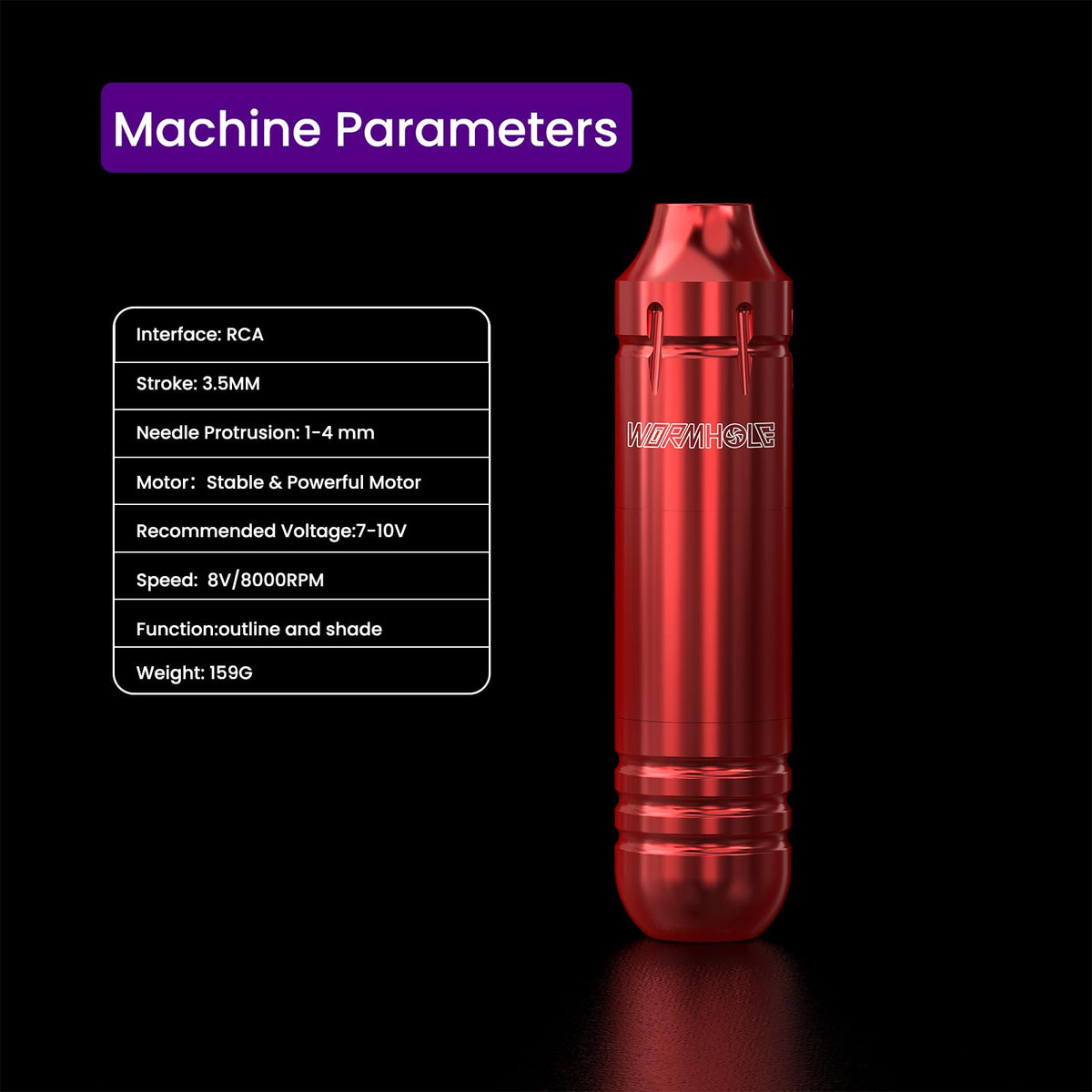 Wormhole Tattoo Kit rotary gun ergonomic grip promotes comfortable practice
