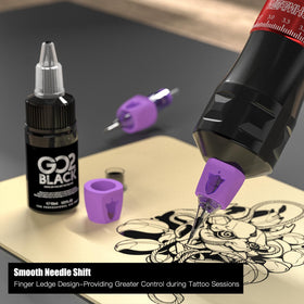 Wormhole Tattoo machine in action during a tattoo session