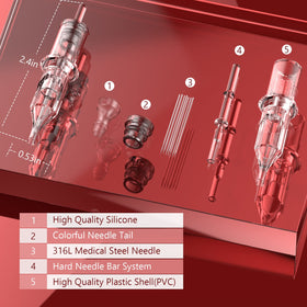 Wormhole Tattoo 1007RL round liner for fine lines and steady ink control.