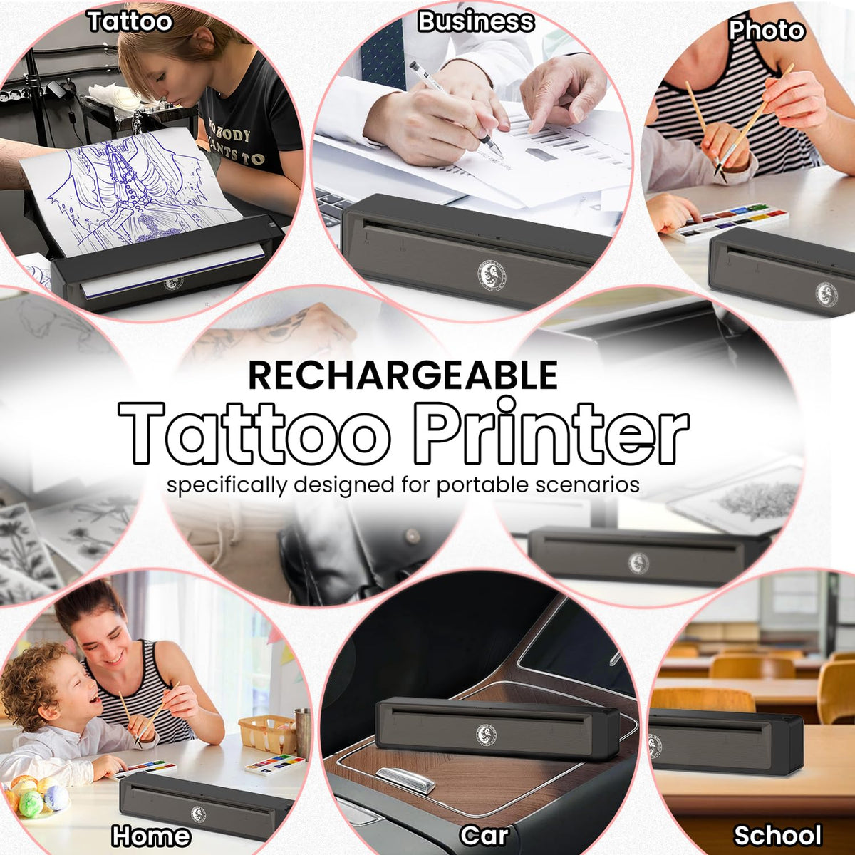 Wormhole Tattoo stencil printer inkless thermal printing for clean lines.