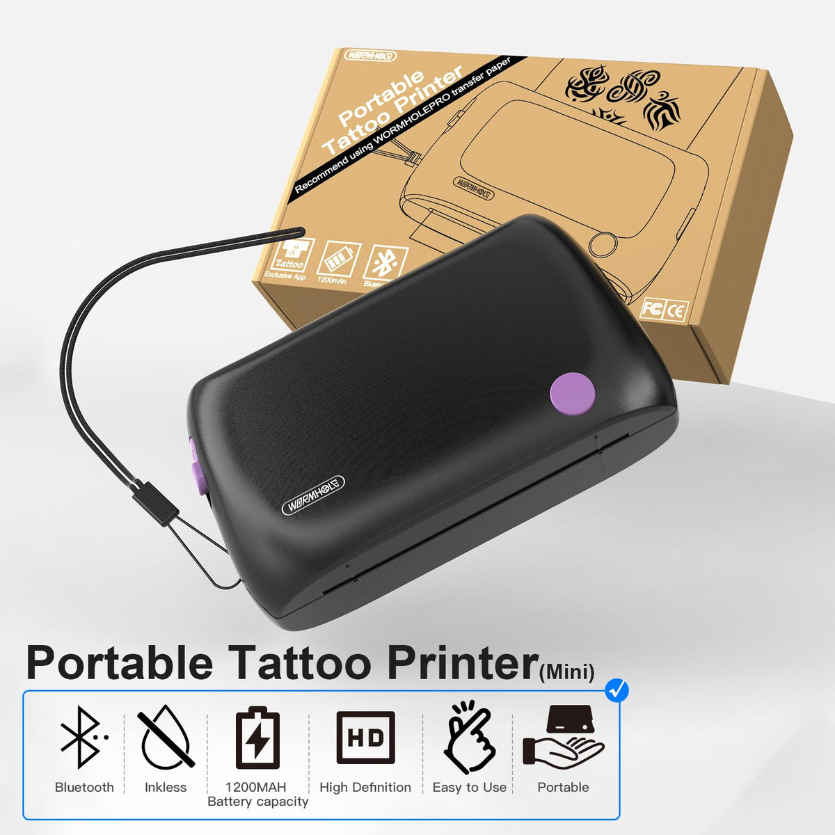 Wormhole MHT-M5 shown with tablet for on the go stencil printing