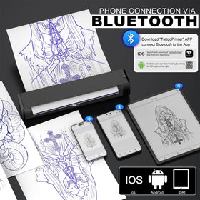Wormhole Tattoo stencil printer side profile highlighting lightweight design for handling.