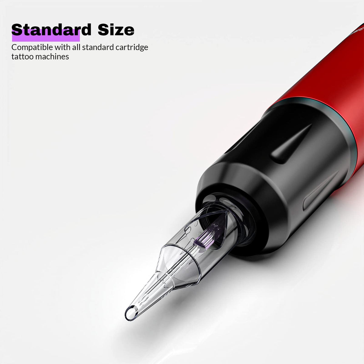 Wormhole Tattoo transparent housing improves visibility for precise needle control.