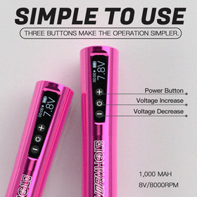 Wormhole wireless pen offers freedom for detailed facial tattooing.