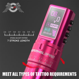 WORMHOLEPRO 7 adjustable stroke length from 2.4 to 4.2 mm for detail and shading.
