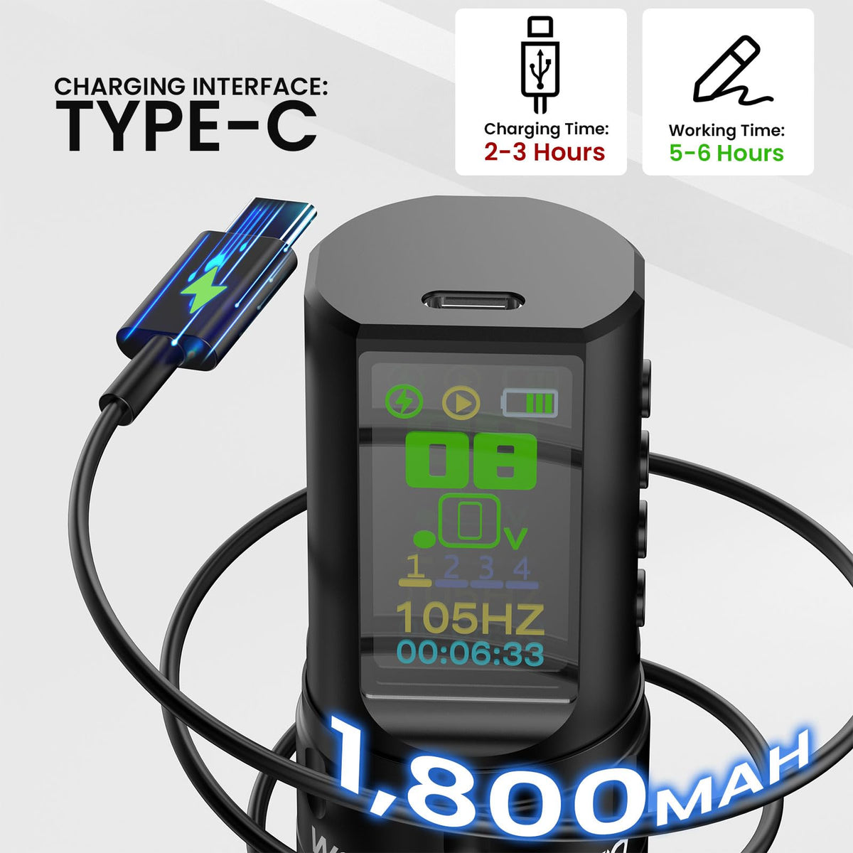 WORMHOLEPRO Aquila removable power supply connected during use