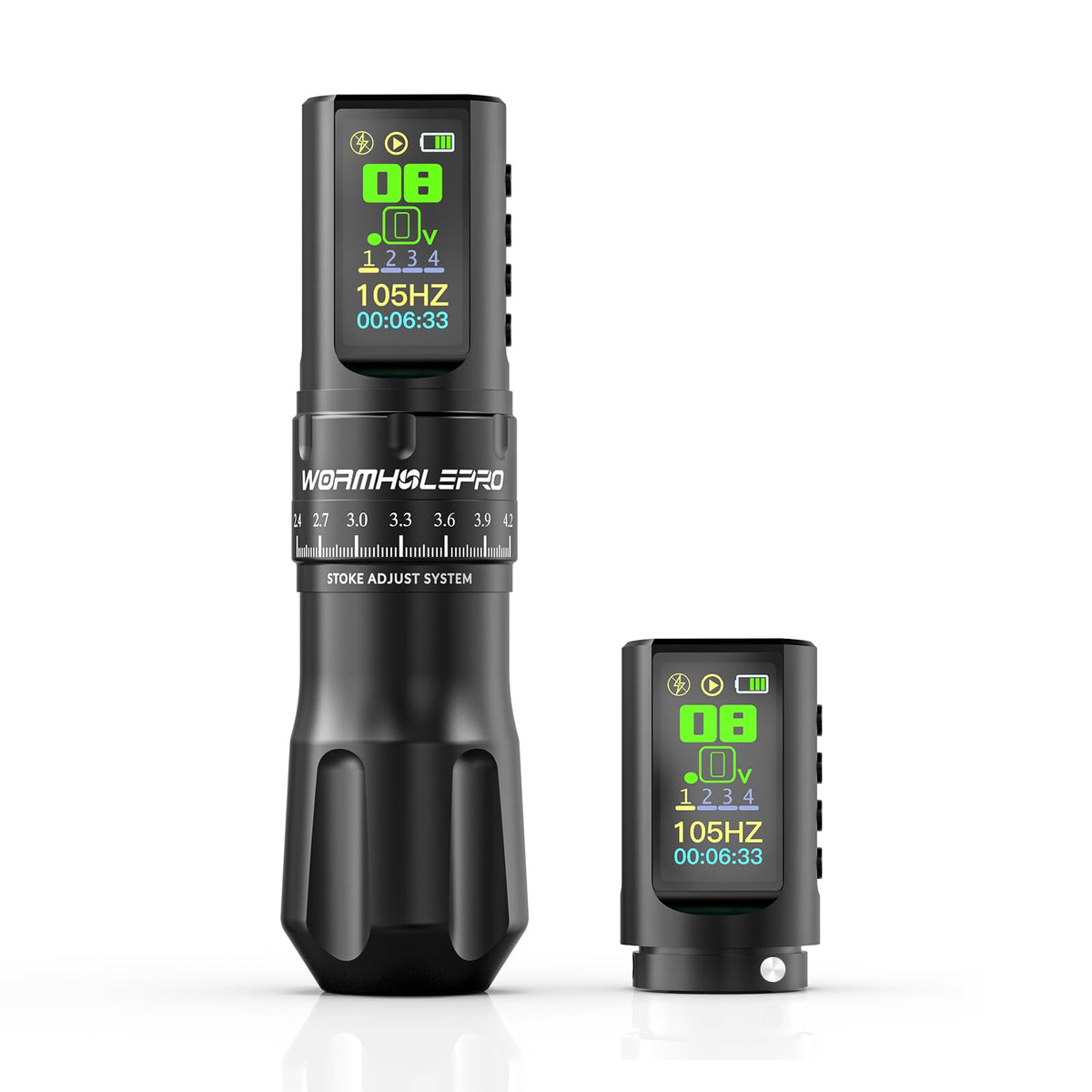 WORMHOLEPRO Aquila wireless tattoo machine front view for precise lines