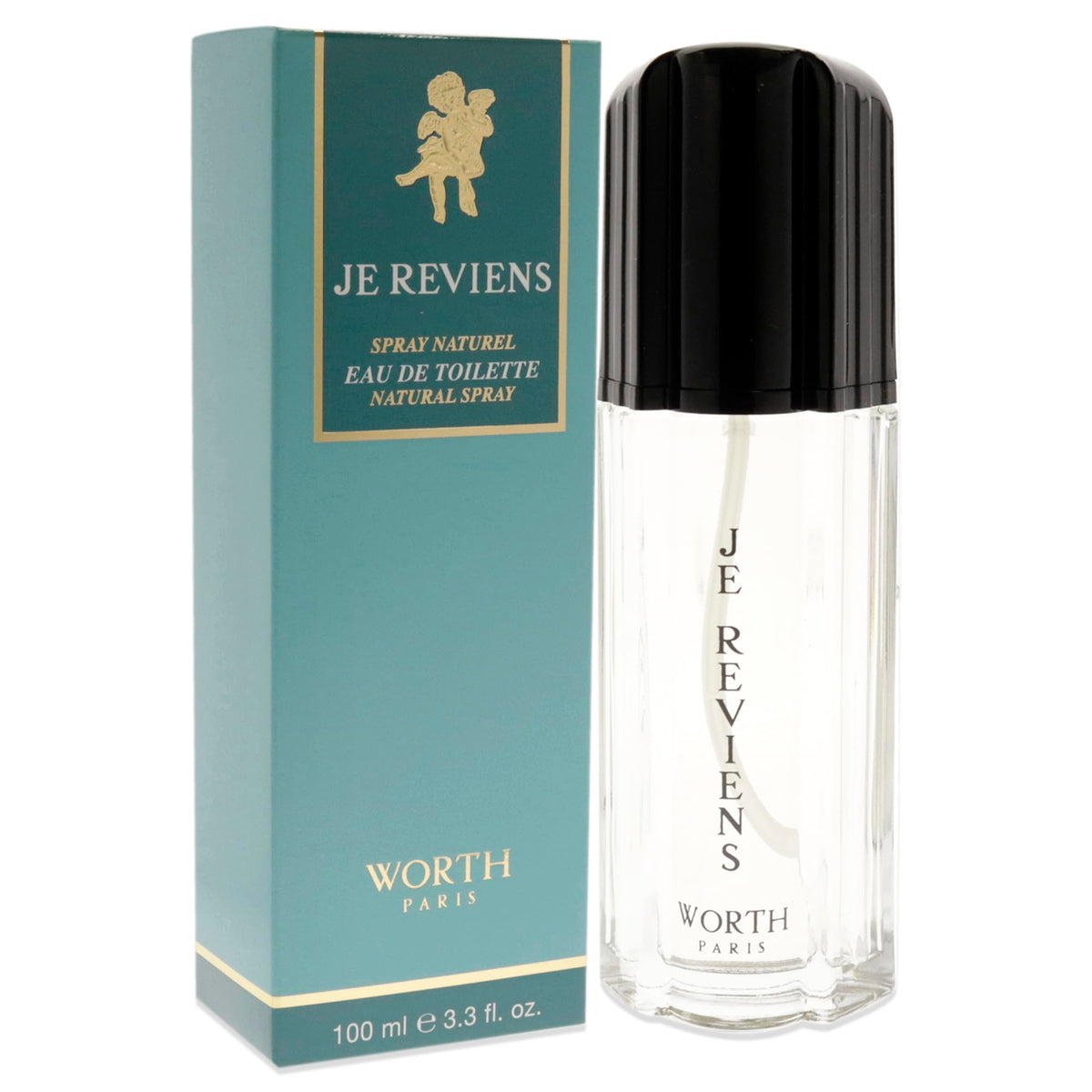 Worth Je Reviens EDT packaging reflects luxury and US origin quality.
