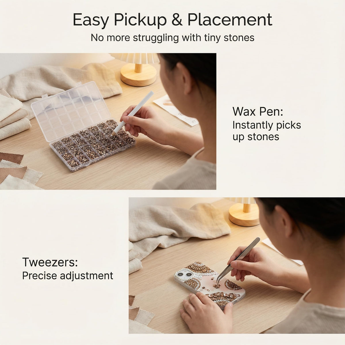 Worthofbest 28-grid organizer keeps rhinestones neatly organized