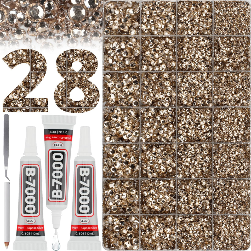 Worthofbest 36000pcs rhinestones kit displayed to spark creative projects