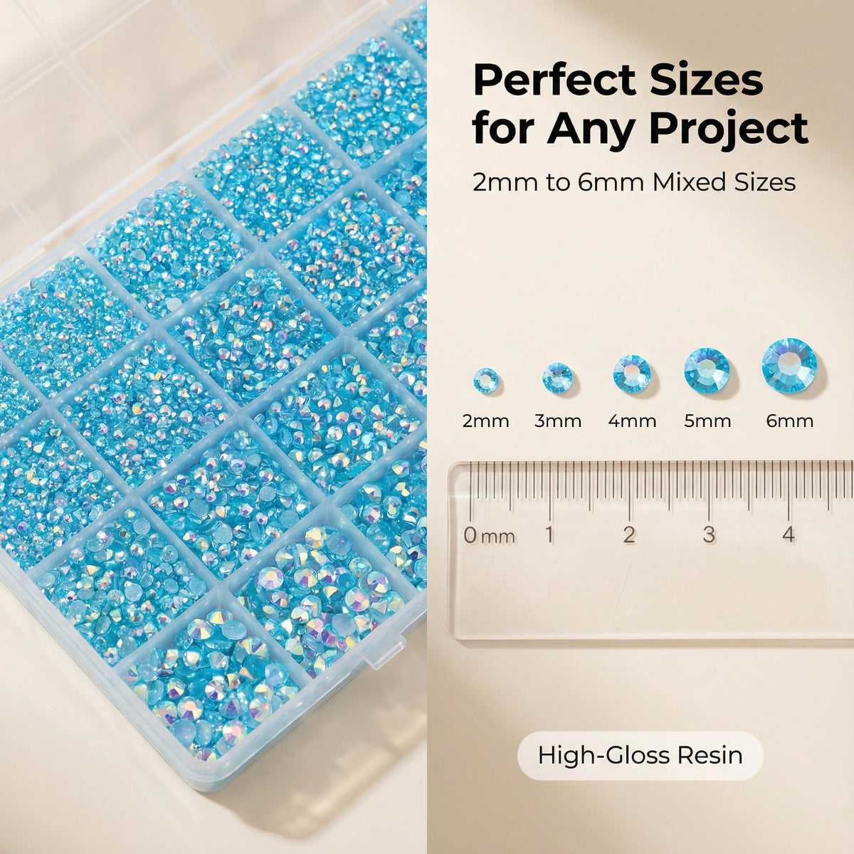 Worthofbest 3mm rhinestones for patterns and embellishments.