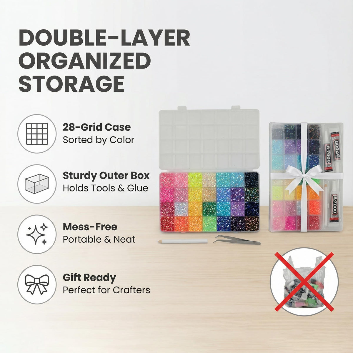 Worthofbest all-in-one bedazzle kit with case for storage