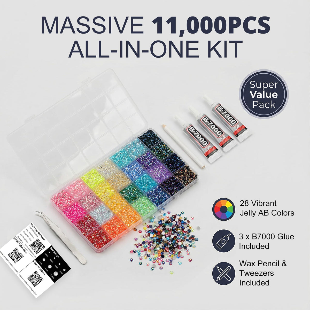 Worthofbest jelly AB colors in 28 colors for vibrant crafts