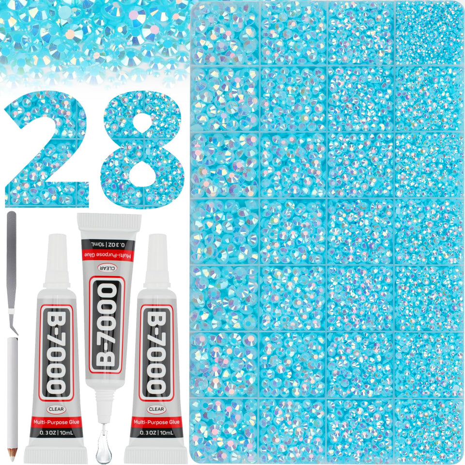 Worthofbest turquoise AB rhinestones 36000pcs kit for dazzling tumblers and garments