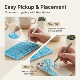 Worthofbest white wax picker pencil for easy gem pickup across sizes